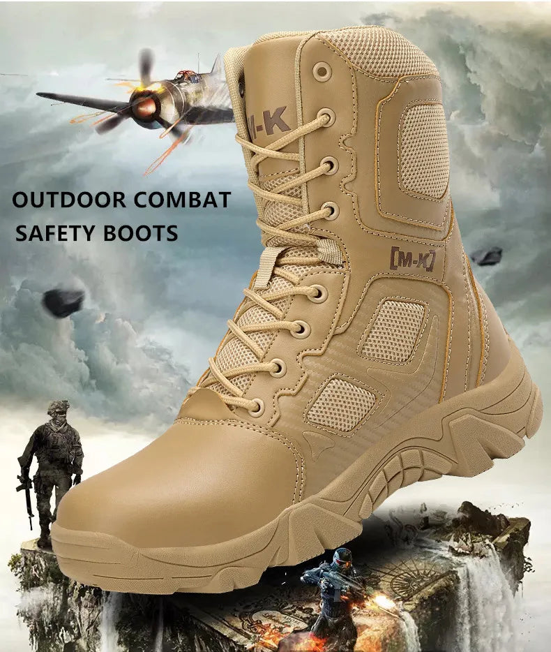 Outdoor Waterproof Safety Shoes – Steel Toe Cap Men's Work Boots, Anti-Smashing, Size 47