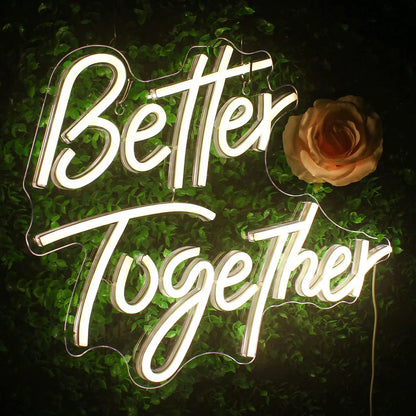 Better Together Neon LED Sign – Home, Wedding & Bar Wall Decor for Bedroom, Party & Gift