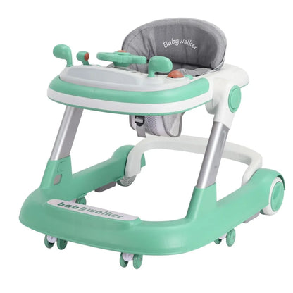 UBRAVOO 2-in-1 Push Walker for Infants & Toddlers – Foldable with Detachable Feeding and Music Trays