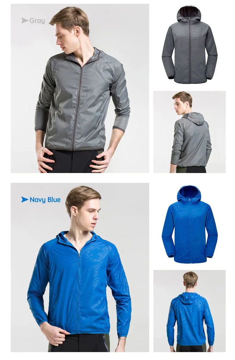 Unisex Waterproof Camping Jacket — Men & Women Windbreaker, Raincoat for Hiking, Climbing, and Sun Protection