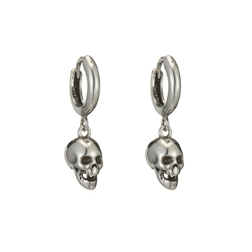 Minimalist Ghost Head Earrings for Men & Women - Retro Skull Pendant, Gothic Punk Rock Party Accessories & Gift