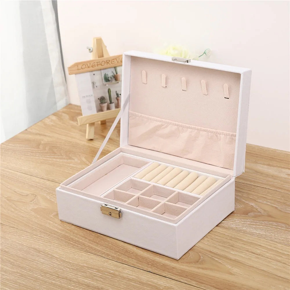 Large Capacity Jewelry Storage Box – Multi-Compartment Organizer for Rings, Necklaces & Earrings