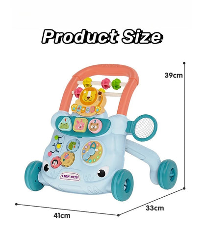 Baby Push Walker Toy – Early Learning Sit-to-Stand Anti-Rollover Multi-Function Activity Walker for Infants and Toddlers