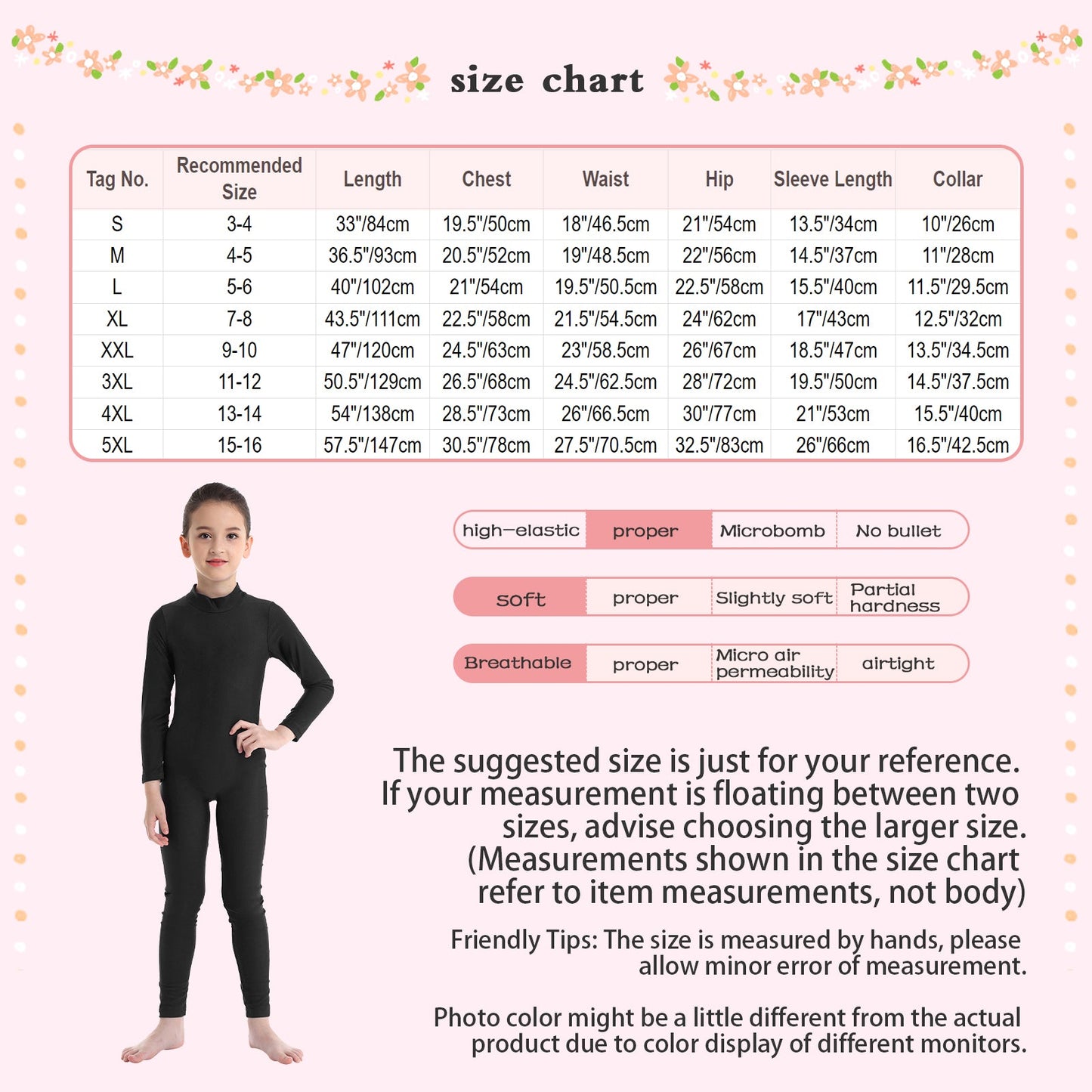 Kids Girls Full Body Gymnastics Bodysuit, Ballet Dance Jersey Leotard, Jumpsuit Sports Unitard, Children Dancewear and Sportswear