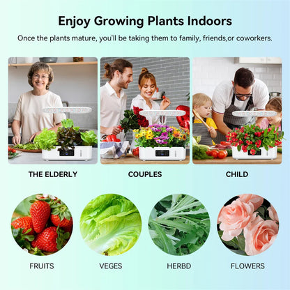 Hydroponics Indoor Herb Garden Kit – LED Grow Light, Quiet Smart Water Pump, Automatic Timer for Easy Plant Growing