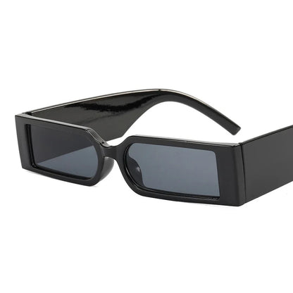 Luxury Rectangle Vintage Sunglasses for Men – Hip Hop Designer Black Small Frame UV400 Shades