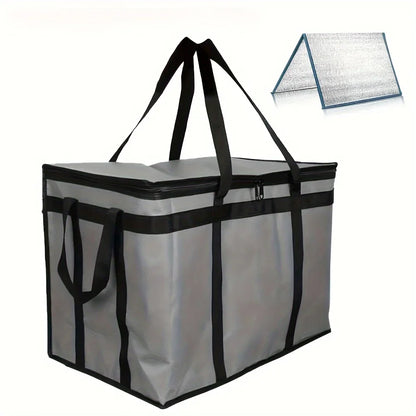 XXXL Large Capacity Insulated Pizza Delivery Bag Set with Removable Hard Bottom, 3-Layer Reusable Warming Carrier