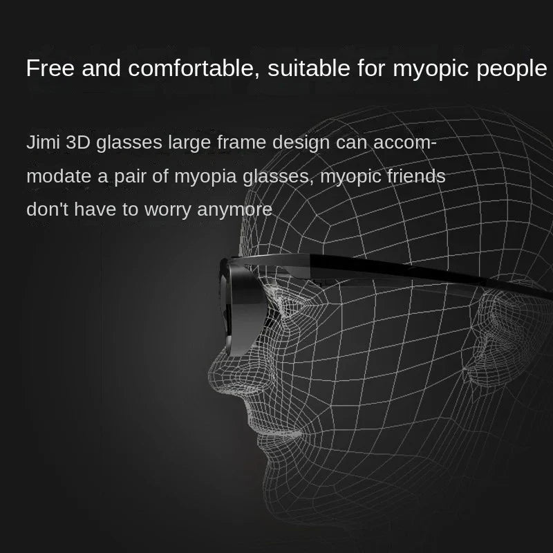 XGIMI Original DLP-Link 3D Glasses – Active Shutter Rechargeable Projector Eyewear | Compatible with JMGO, Formovie & Changhong Projectors Accessory
