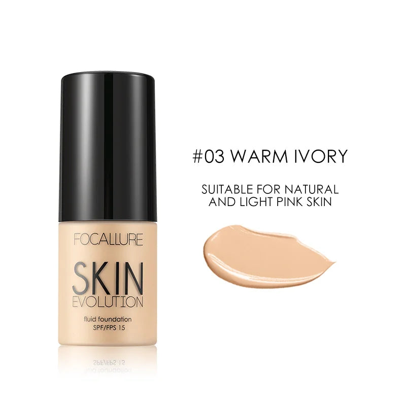 Focallure Liquid Foundation Cream — Full Coverage, Oil-Control Moisturizing Base & Concealer for Women