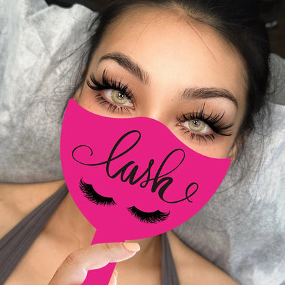 2PCS Eyelash Technician Photo Prop Cards — Soft PVC Handheld Lash Beauty Display Tools for Salon & Social Media