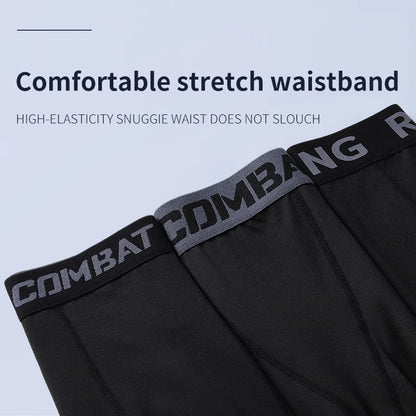 Men’s 2-Piece Sports Set — Tight Cycling & Fitness Shorts, Quick-Dry, High-Elasticity Running & Training Compression Pants