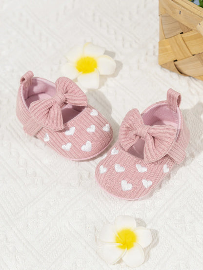 Meckior Baby Girl Shoes — Spring & Autumn Cotton Sole Moccasins with Bow, Anti-Slip First Walkers for Newborns & Toddlers