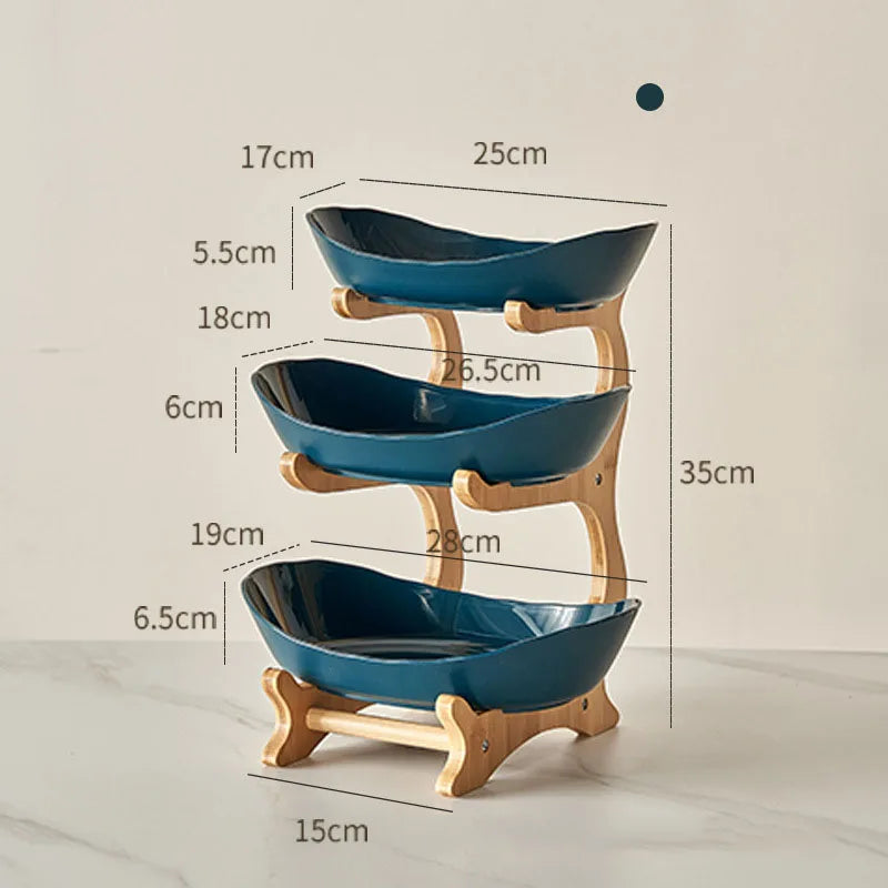 2/3 Layer Plastic Fruit Plate – Modern Snack Dish, Candy Dish & Cake Stand for Home & Living Room