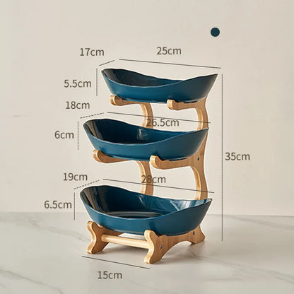 2/3 Layer Plastic Fruit Plate – Modern Snack Dish, Candy Dish & Cake Stand for Home & Living Room