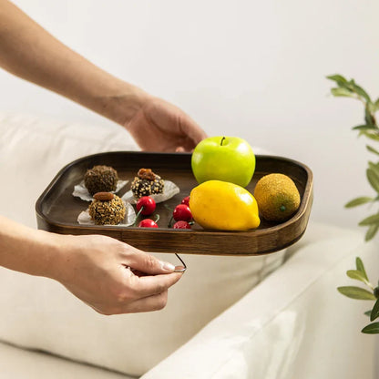 Wooden Sofa Armrest Clip-On Table – Foldable Storage Tray for Couch, TV, Snacks, Tea & Coffee