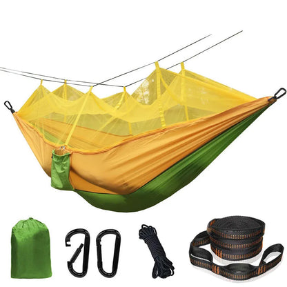 Lightweight Camping Hammock with Mosquito Net - Breathable 210T Nylon Outdoor Hammock
