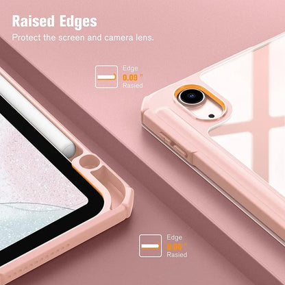Smart PU iPad Case - Transparent Protective Cover for iPad Air Pro 11 Inch 10.9 10.2 9.7 Models with Stand