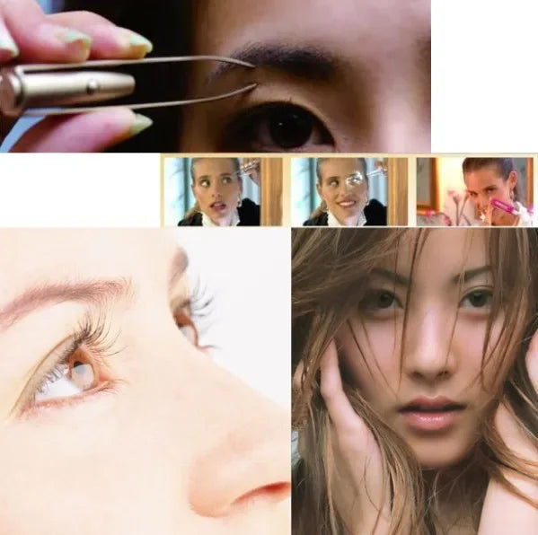 Portable Stainless Steel Eyebrow Tweezer with LED Light — Smart Design Hair Removal Makeup Tool