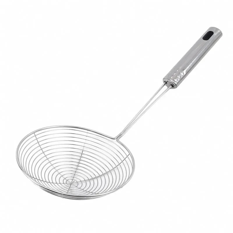 3-Size Stainless Steel Colander Set – Household Noodle, Dumpling, Hot Pot Strainers with Pearl Line Drain