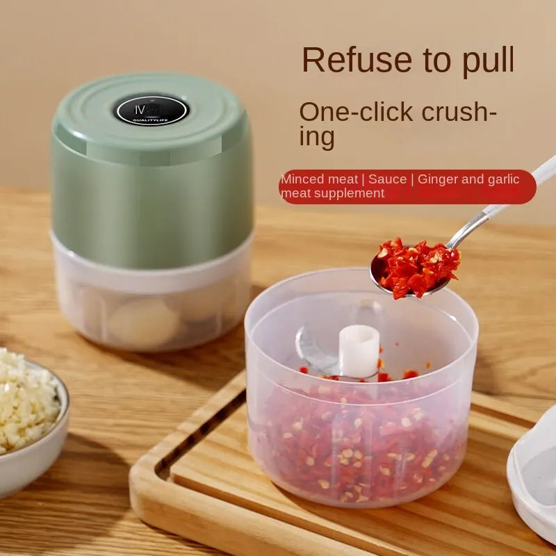 Electric Food Chopper: Mini Garlic Press and Meat Grinder - USB Powered Vegetable Chopper Masher Machine, Kitchen Gadgets
