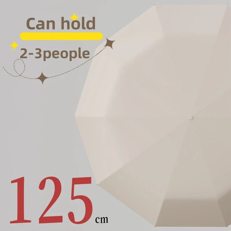 Extra Large Reinforced Wind & Rain Resistant Automatic Umbrella | UV Protection with Ring Buckle