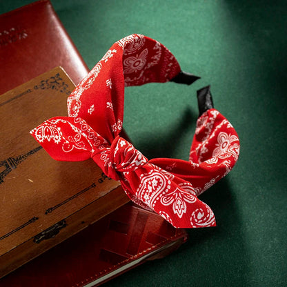 Fashion Cotton Cashew Flower Headband — Soft Wide Bow Hair Hoop for Women Casual Ethnic Hair Accessories