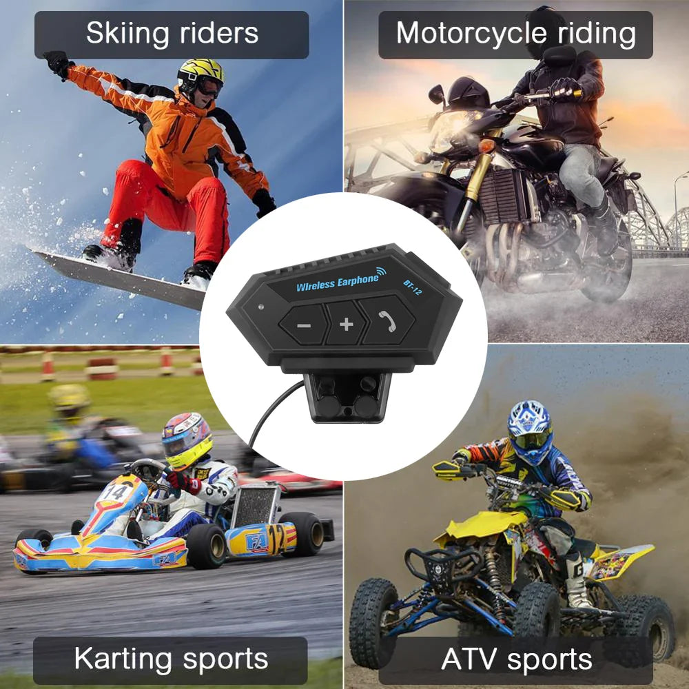 Wireless Motorcycle Helmet Headset Bluetooth 5.0 Earphones - Handsfree Stereo Earbud for Bike Riding