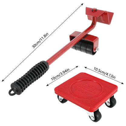 Heavy-Duty Furniture Mover Set: Transport Lifter with 360° Rotation Universal Wheel - Ideal for Moving Heavy Objects, Hand Tools Included