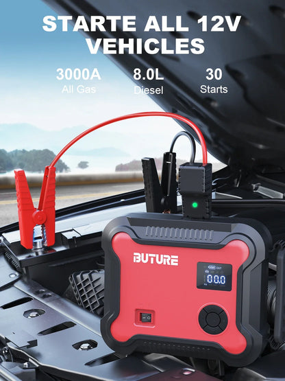 Buture 5-in-1 Car Jump Starter - 26800mAh Portable Battery Booster with Air Compressor & Tire Inflator