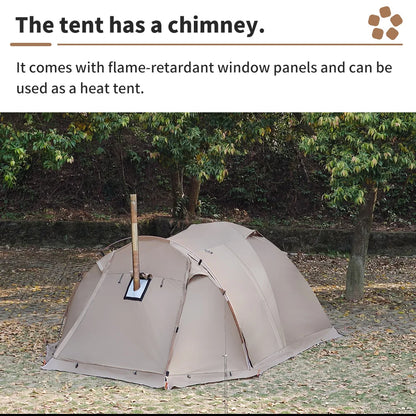 Fireproof Hot Tent for 2 People – Waterproof Extend Dome with Stove Jack & Snow Skirt, 4-Season Camping, Hiking, Hunting Winter Shelter
