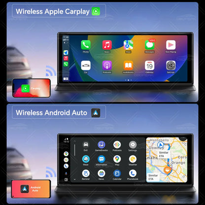 K60 Pro 11.3" Dash Cam — Android 14 AI Screen with 4G+64G, WiFi, GPS, CarPlay & Android Auto Rearview Mirror Recorder