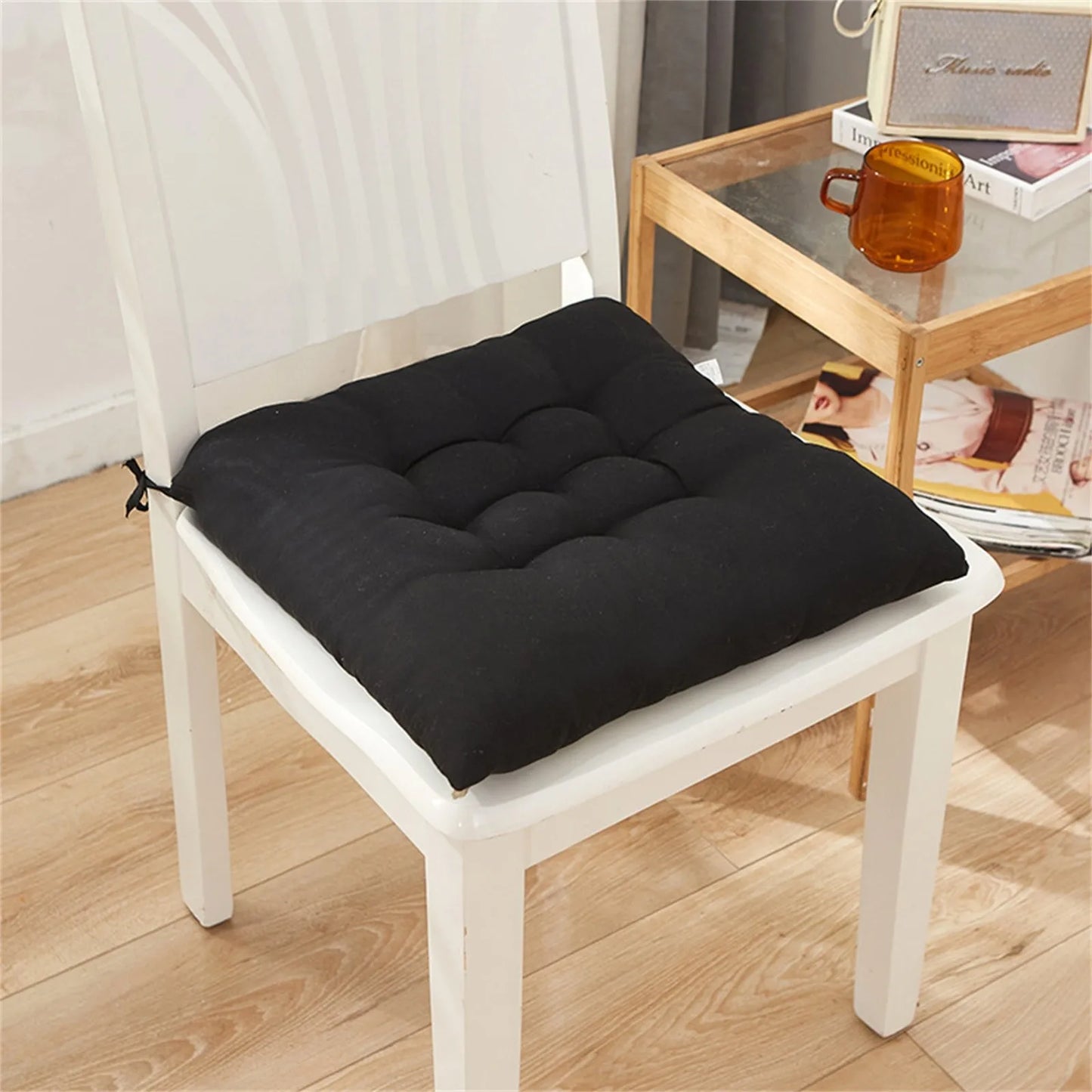 Solid Square Chair Cushion – Soft Cotton Upholstery for Office, Home, Car, and Garden Sun Lounge Seat