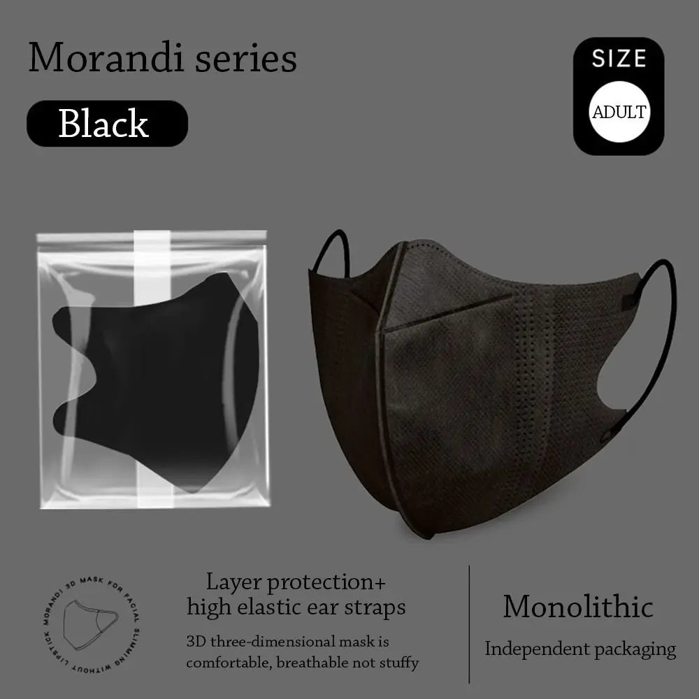 10-Pack Adult Morandi Fish Mask – Summer Slim Edition 3-Layer Approved Respirator Face Masks