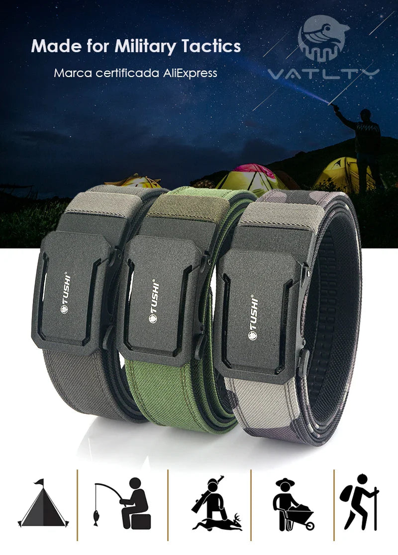 VATLTY Military Belt for Men – Sturdy Nylon with Metal Automatic Buckle, Tactical Police Duty & Outdoor IPSC Accessories