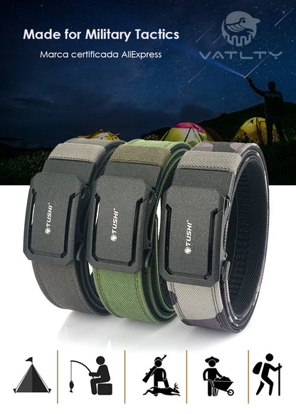 VATLTY Military Belt for Men – Sturdy Nylon with Metal Automatic Buckle, Tactical Police Duty & Outdoor IPSC Accessories