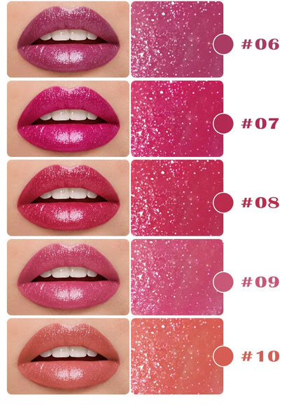 Diamond Pearlescent Waterproof Lipstick – Long-Lasting Matte Velvet Red Lip Makeup Cosmetics