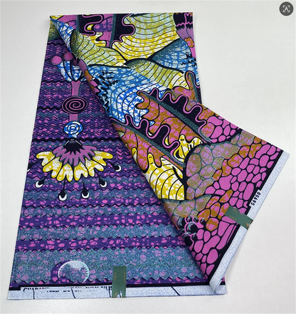 Original African Wax Print Fabric - 6 Yards 100% Cotton Nigerian Ankara Sewing Material