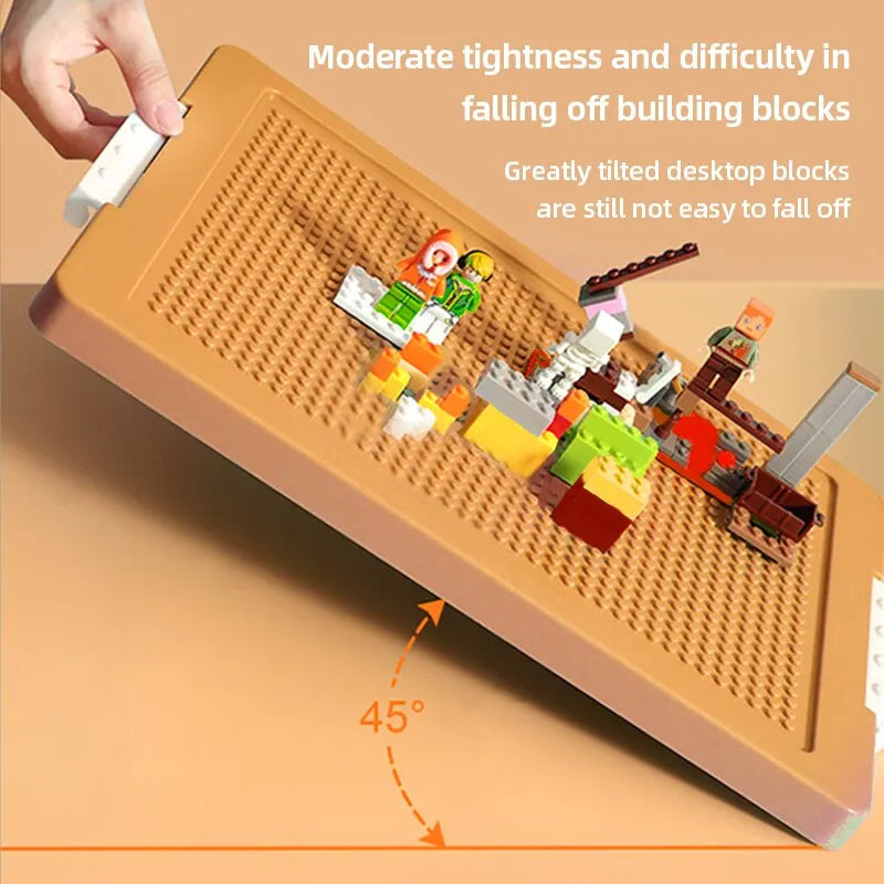 Brick-Shaped Building Blocks Storage Box for Kids – Stackable Plastic Toy Organizer Bin with Lid for Sundries & Toys