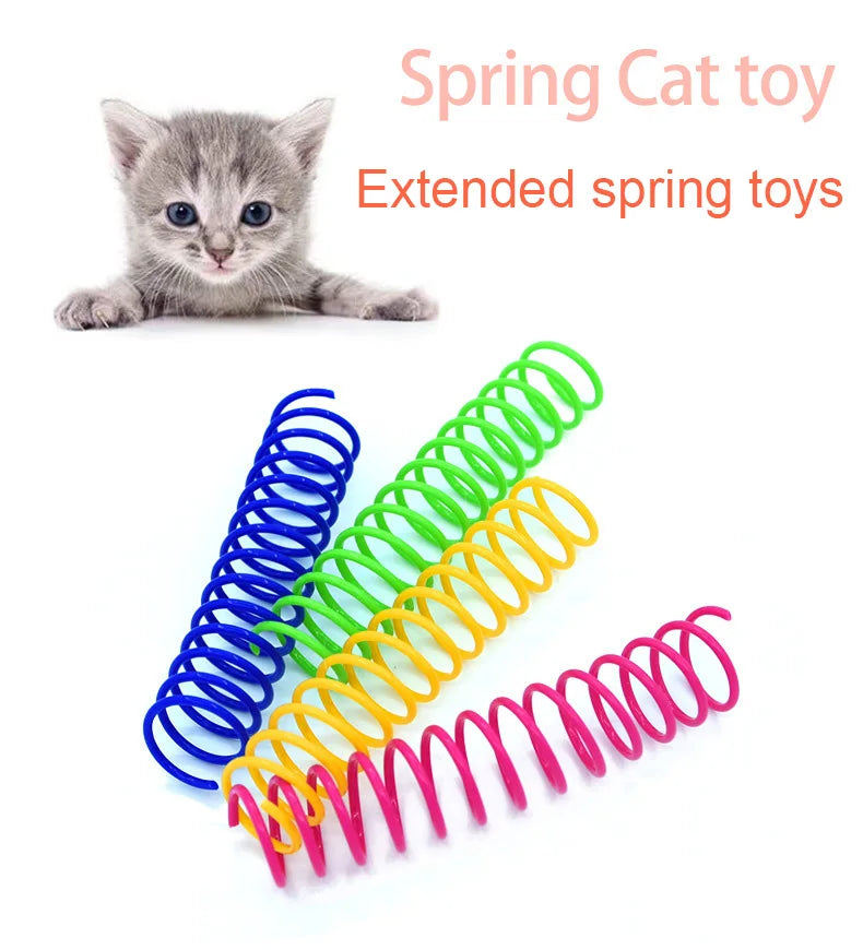 4/8/12PCS Cat Plastic Spring Toy – Interactive Beating Toy for Cats & Small Dogs, Fun Kitten Accessories