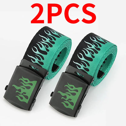 Punk Style Flame Belt – Trendy Hip-Hop Streetwear Accessory, Durable Unisex Fashion Decoration for Men & Women