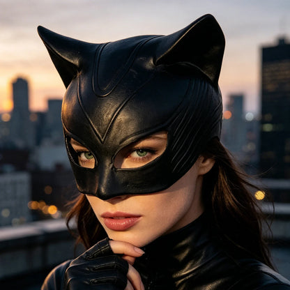 Realistic Cat Costume Mask - Soft Latex Cosplay & Carnival Party Prop