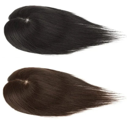 Silk Top Base Clip-In Hair Topper for Women – Real Human Hair Extension, Thin & Breathable Hairpiece