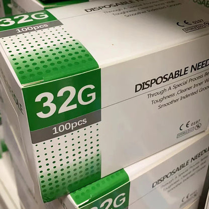 32G Disposable Syringes with Superfine 4/6/13mm Needles - Painless Teeth Irrigator & Eyelid Beauty Tool
