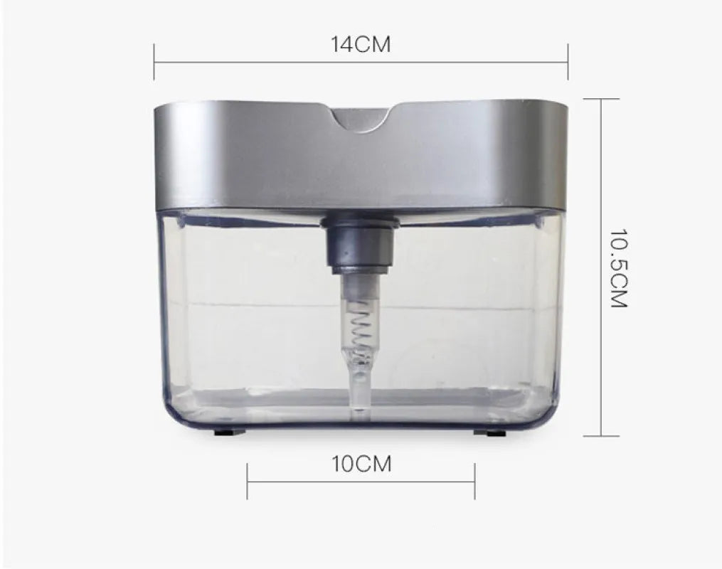 Kitchen Dish Soap Dispenser with Sponge Holder - Liquid Soap Pump for Convenient Cleaning, Sponge Caddy