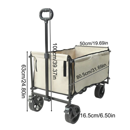 Wisfor Heavy Duty Foldable Wagon Cart — 440 Lbs Capacity, Adjustable Handle for Camping, Shopping & Beach
