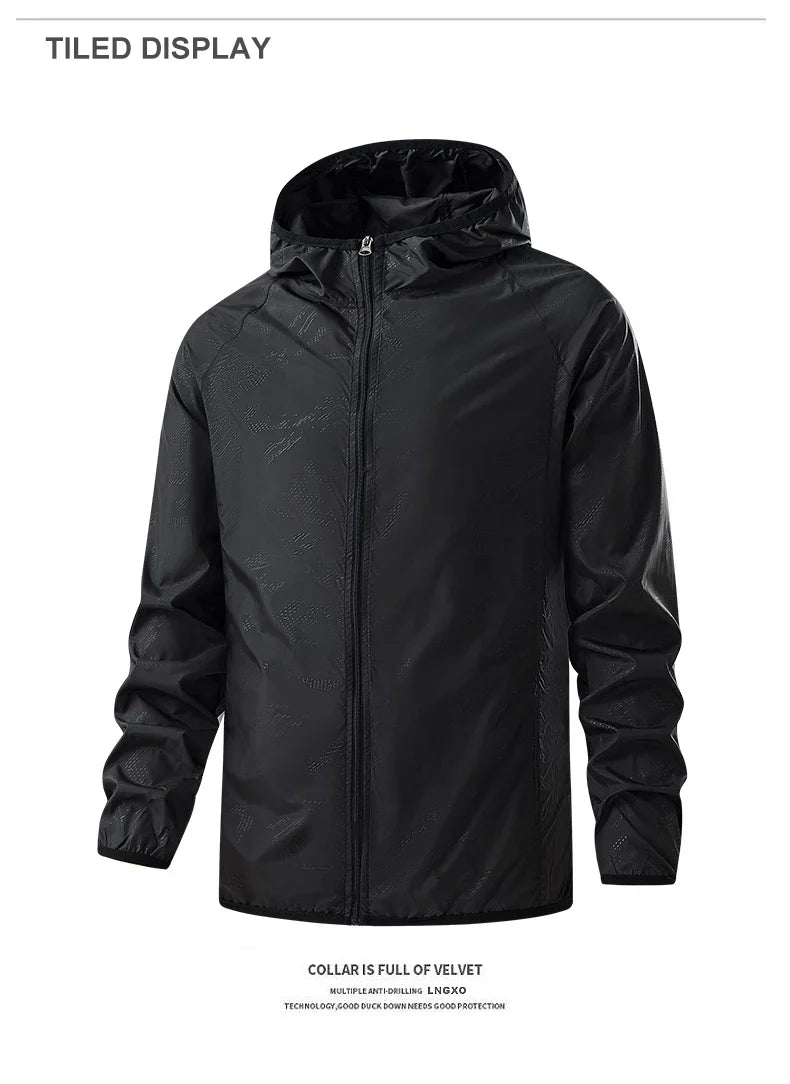 LNGXO Waterproof Hiking Jackets for Men & Women – Sun Protection Windbreaker, Camping, Climbing, and Outdoor Rain Coat, Unisex Portable Gear
