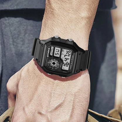 SYNOKE Men's Military Sports Digital Watch – Waterproof Luminous Chronograph Wristwatch