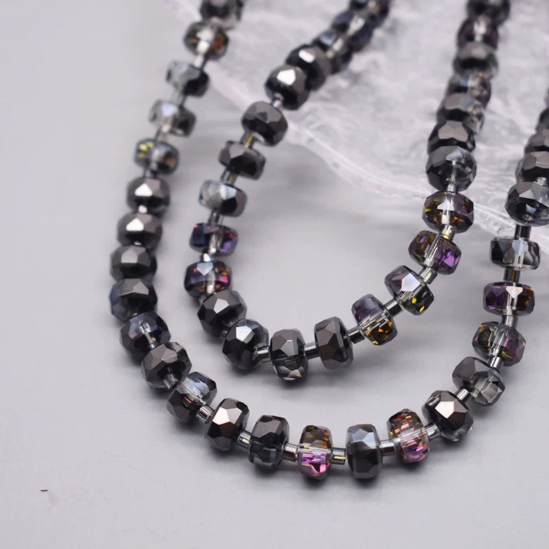 8mm Crystal Glass Beads Set - 30PCS Color Wheel Faceted Round Loose Beads for DIY Jewelry Making & Bracelets
