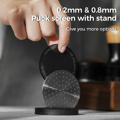 MHW-3BOMBER Espresso Puck Screen – 51/53/58.5mm Reusable Stainless Steel Coffee Filter, 0.8/0.2mm Thickness Coffee Tool