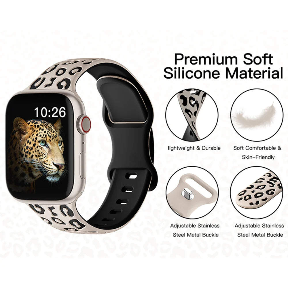 Engraved Silicone Strap for Apple Watch — 40mm-49mm Band Compatible with Series 4-10, SE & Ultra 2